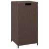Trash Bin Brown 15.7"x15.7"x31.5" Poly Rattan