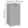 Trash Bin Brown 15.7"x15.7"x31.5" Poly Rattan