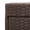 Trash Bin Brown 15.7"x15.7"x31.5" Poly Rattan
