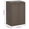 Trash Bin with 2 Doors Brown 25.6"x17.7"x34.6" PP
