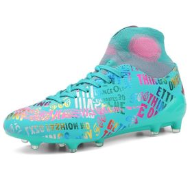 Soccer Shoes Fashion Breathable Broken Nail Soccer Shoes Men's Large Size (Option: Moonlight Spike-36)
