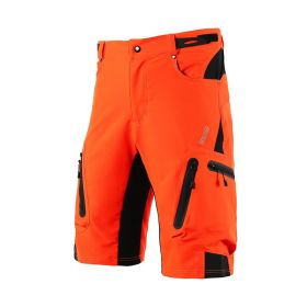 Outdoor Mountaineering Downhill Off Road Mountain Bike Five Point Cycling Shorts (Option: Orange-Asian Size XXXL)