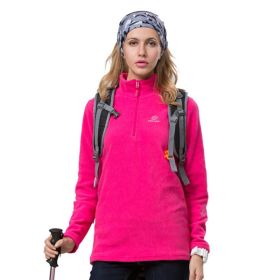 Autumn And Winter Warm Jacket Women's New Style Outdoor Women's Fleece Jacket (Option: Rose Red-M)