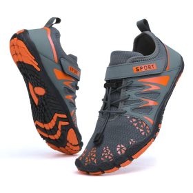 Men's And Women's Outdoor Breathable Quick-drying Shoes Waterproof Beach (Option: 2029 Gray Orange-42)